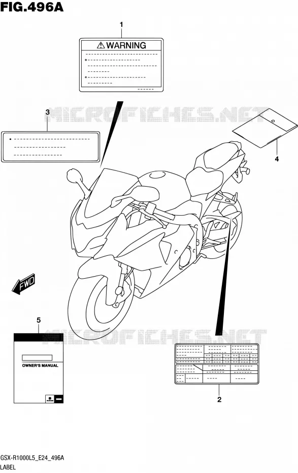 ETIQUETTE Suzuki MOTO 1000 GSX-R 2015  GSX-R1000 L5 (E24)