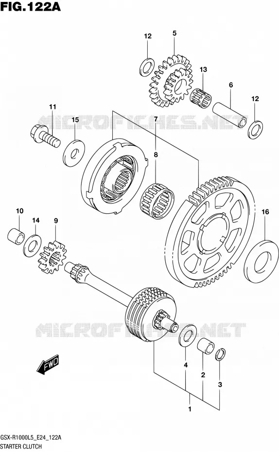 ROUE LIBRE DE DEMARREUR Suzuki MOTO 1000 GSX-R 2015  GSX-R1000 L5 (E24)