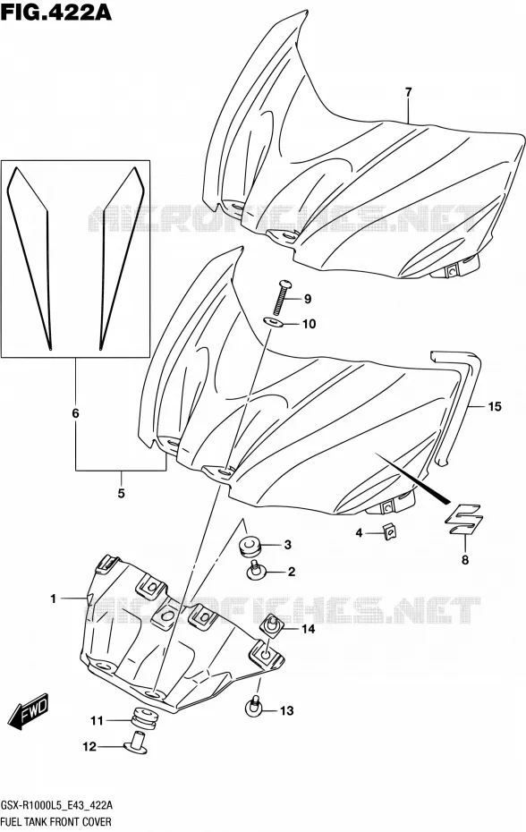 COUVRE RESERVOIR Suzuki MOTO 1000 GSX-R 2015  GSX-R1000 L5 (E43)