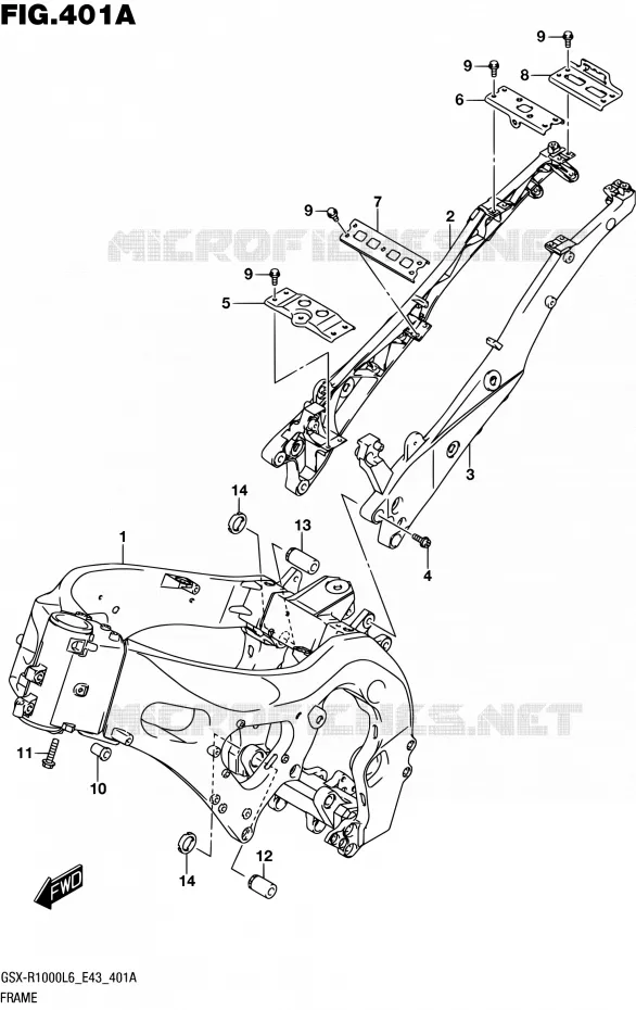 CADRE (GSX-R1000L6 E43) Suzuki MOTO 1000 GSX-R 2016  GSX-R1000 L6 (E43)