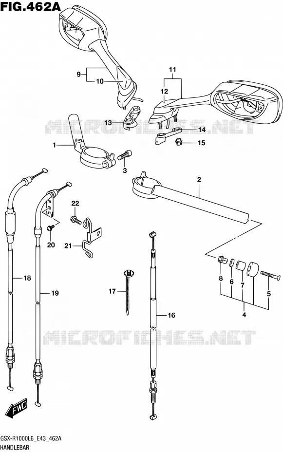 GUIDON (GSX-R1000L6 E43) Suzuki MOTO 1000 GSX-R 2016  GSX-R1000 L6 (E43)