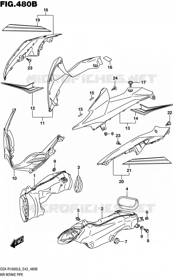 PRISE D AIR (AJP,JSP) Suzuki MOTO 1000 GSX-R 2016  GSX-R1000 L6 (E43)