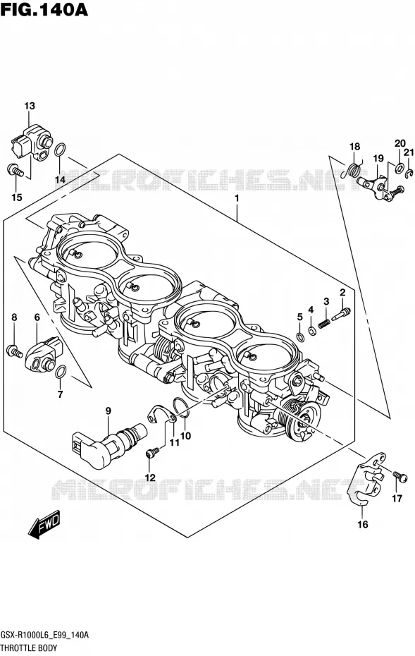 CORPS DE PAPILLON Suzuki MOTO 1000 GSX-R 2016  GSX-R1000 L6 (E99)