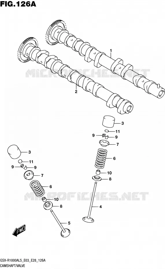 ARBRE A CAMES - VALVE Suzuki MOTO 1000 GSX-R 2015  GSX-R1000A L5 (E03,E28,E33)