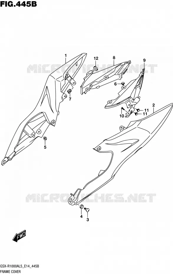 CARENAGES ARRIERE (ARB,AR4) Suzuki MOTO 1000 GSX-R 2015  GSX-R1000A L5 (E14)
