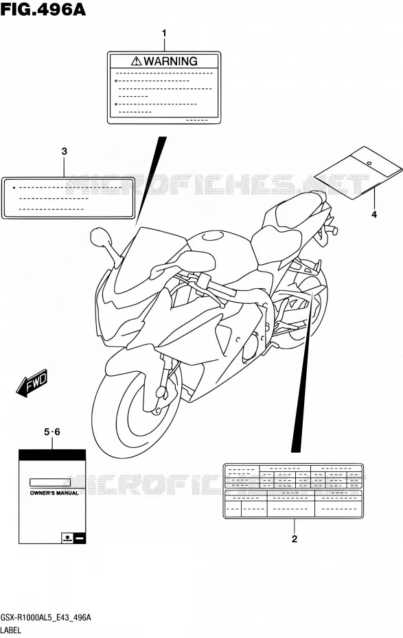 ETIQUETTE Suzuki MOTO 1000 GSX-R 2015  GSX-R1000A L5 (E43)