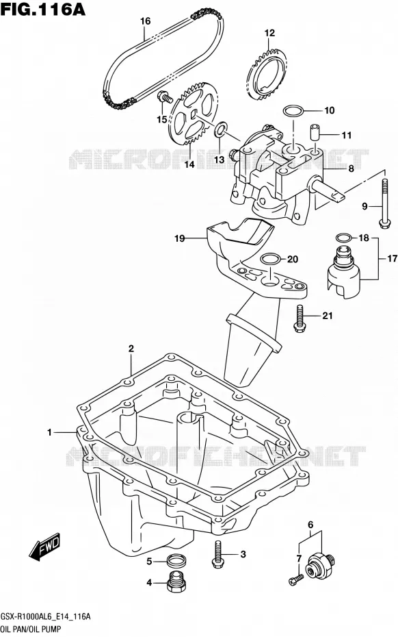 CARTER INFERIEUR - POMPE A HUILE Suzuki MOTO 1000 GSX-R 2016  GSX-R1000A L6 (E14)