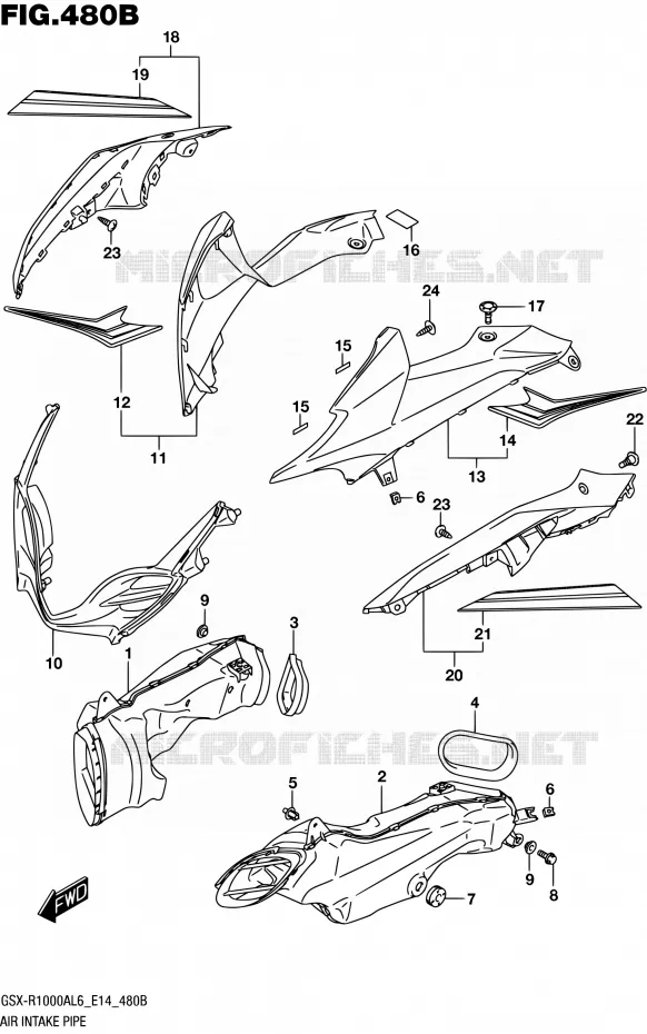 PRISE D AIR (AJP,JSP) Suzuki MOTO 1000 GSX-R 2016  GSX-R1000A L6 (E14)