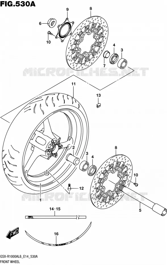 ROUE AVANT Suzuki MOTO 1000 GSX-R 2016  GSX-R1000A L6 (E14)
