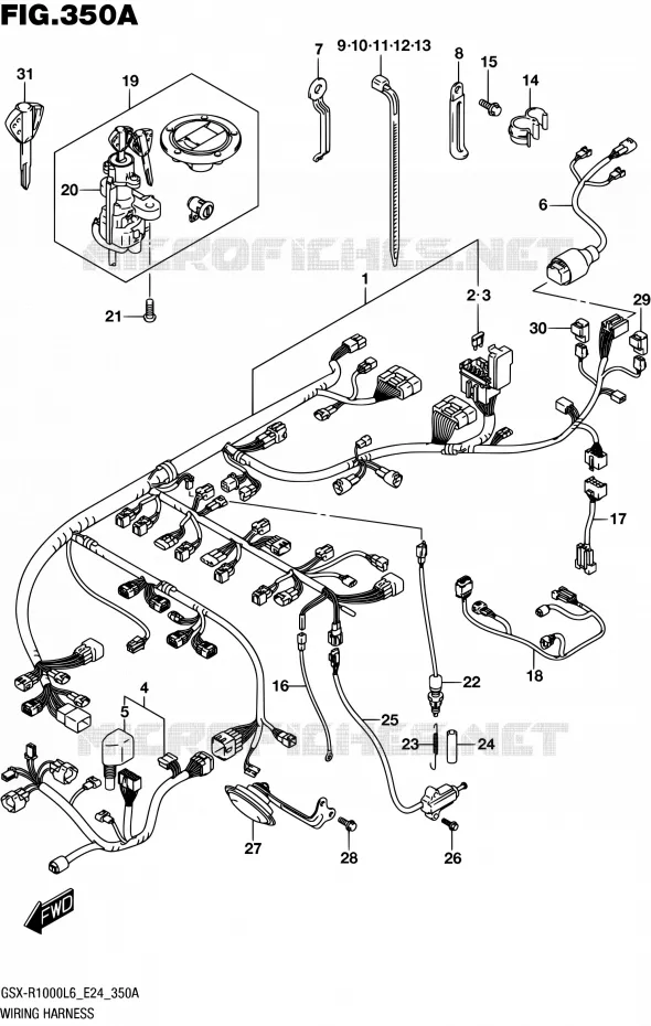 FAISCEAU ELECTRIQUE (GSX-R1000L6 E24) Suzuki MOTO 1000 GSX-R 2016  GSX-R1000A L6 (E24)