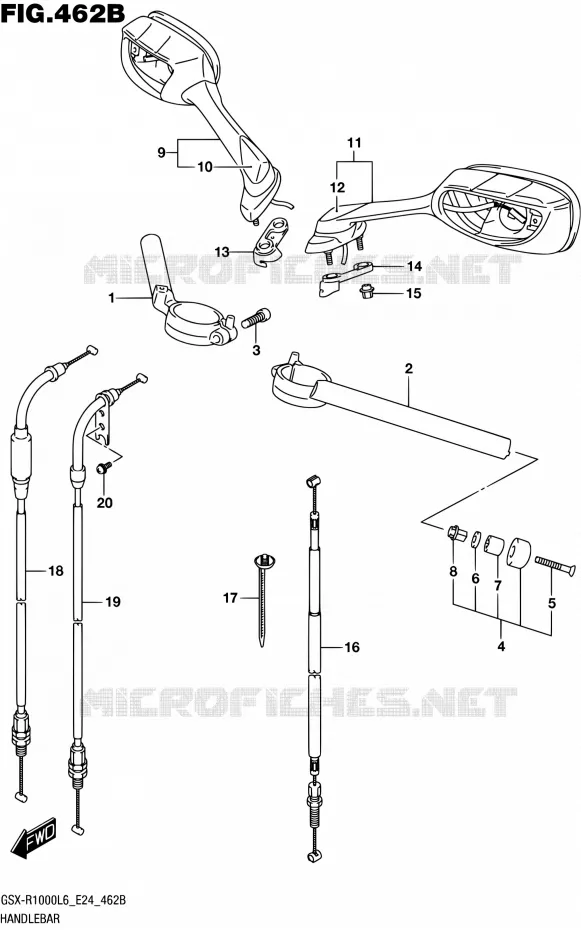 GUIDON (GSX-R1000AL6 E24) Suzuki MOTO 1000 GSX-R 2016  GSX-R1000A L6 (E24)