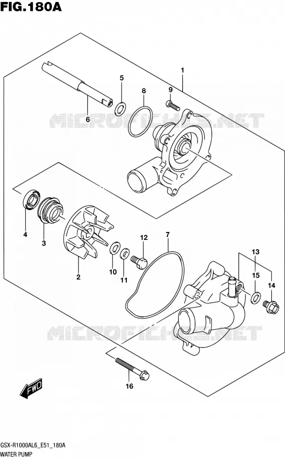 POMPE A EAU Suzuki MOTO 1000 GSX-R 2016  GSX-R1000A L6 (E51)