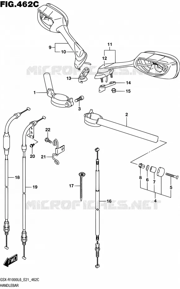 GUIDON (GSX-R1000UFL6 E21) Suzuki MOTO 1000 GSX-R 2016  GSX-R1000UF L6 (E21)