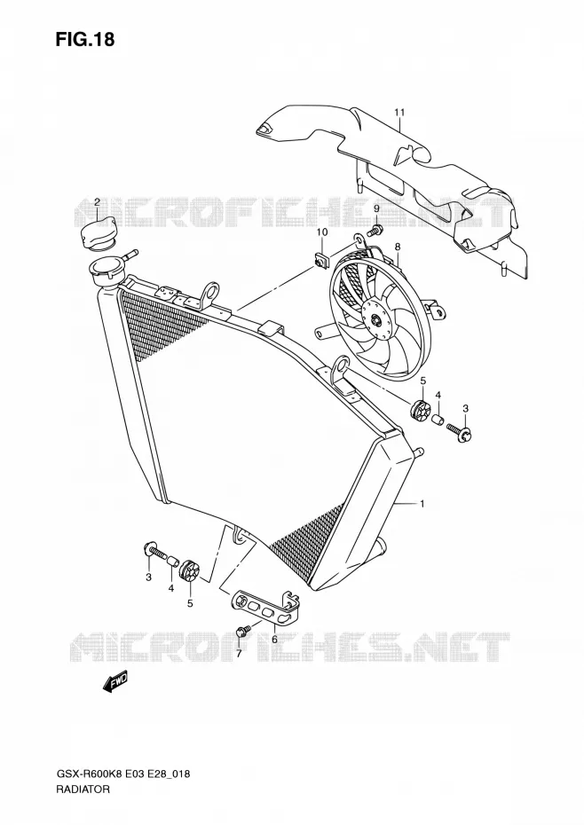 RADIATEUR Suzuki MOTO 600 GSX-R 2010  GSX-R600 L0 (E03,E28,E33)