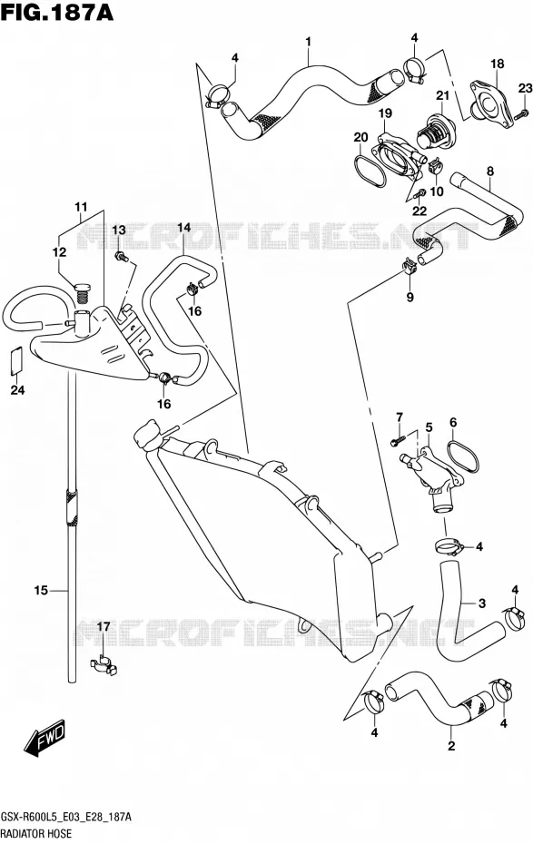 DURITE DE RADIATEUR Suzuki MOTO 600 GSX-R 2015  GSX-R600 L5 (E03,E28,E33)