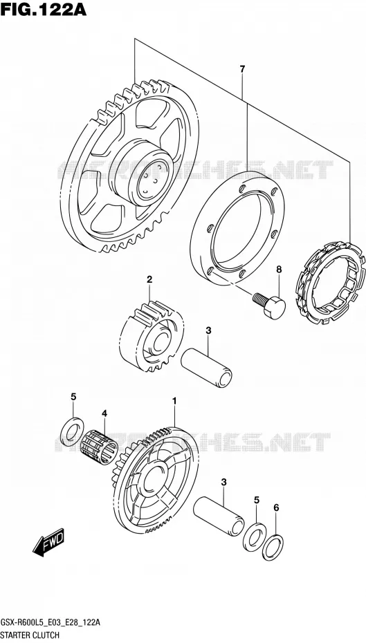 ROUE LIBRE DE DEMARREUR Suzuki MOTO 600 GSX-R 2015  GSX-R600 L5 (E03,E28,E33)