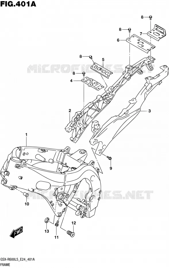 CADRE Suzuki MOTO 600 GSX-R 2015  GSX-R600 L5 (E24)