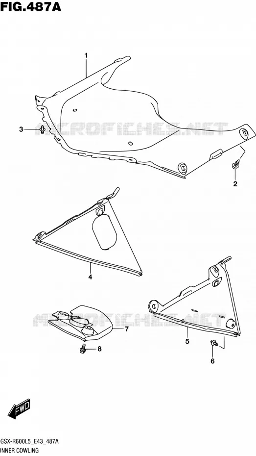 CARENAGES INTERIEURS Suzuki MOTO 600 GSX-R 2015  GSX-R600 L5 (E43)