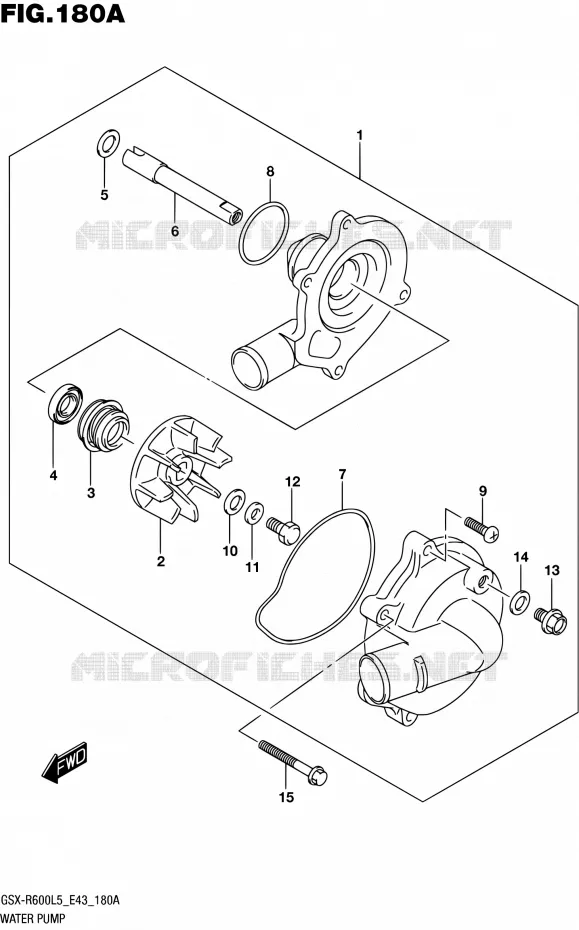 POMPE A EAU Suzuki MOTO 600 GSX-R 2015  GSX-R600 L5 (E43)