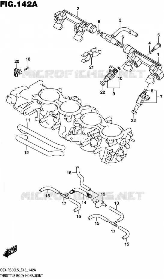 SYSTÈME D'INJECTION Suzuki MOTO 600 GSX-R 2015  GSX-R600 L5 (E43)