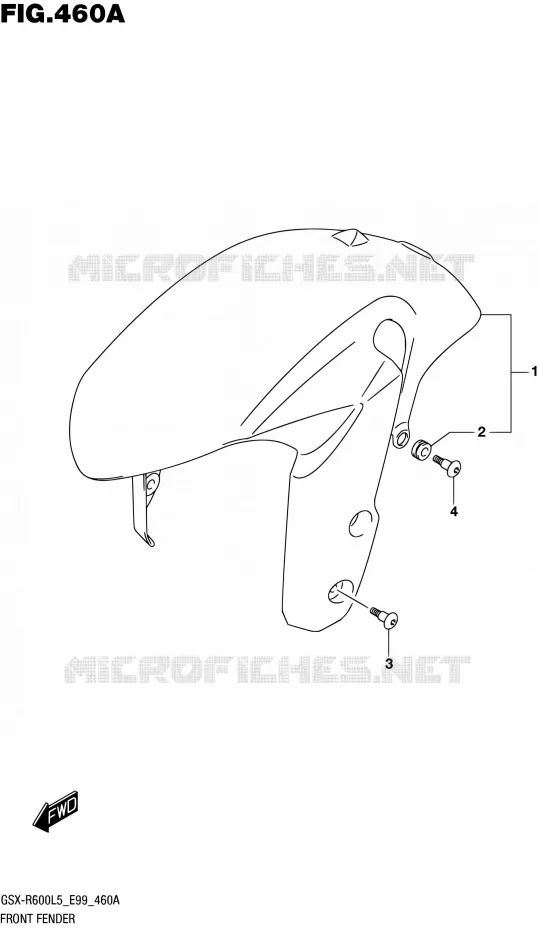 GARDE BOUE AVANT Suzuki MOTO 600 GSX-R 2015  GSX-R600 L5 (E99)