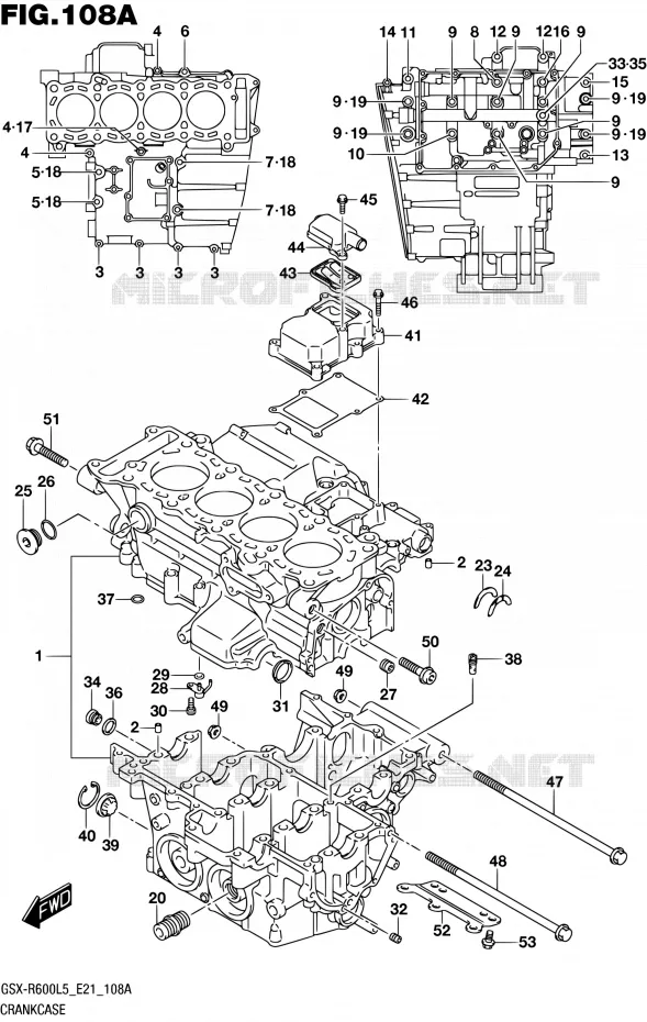 CARTER Suzuki MOTO 600 GSX-R 2015  GSX-R600UF L5 (E21)