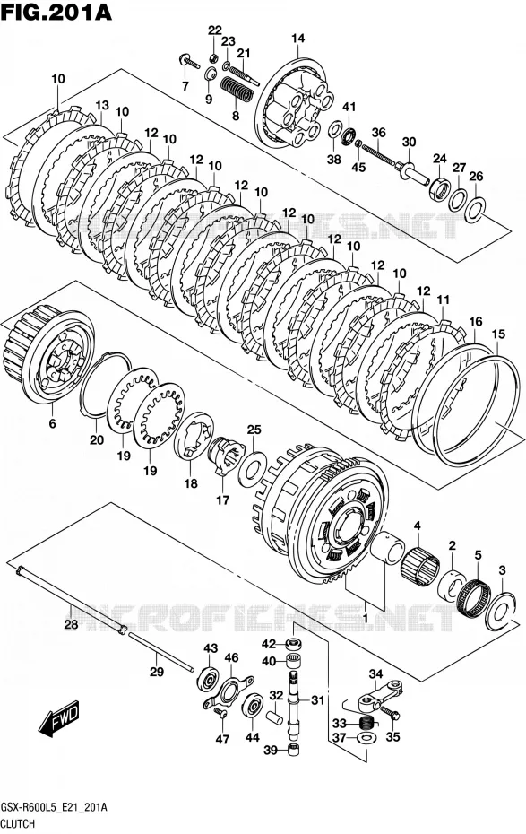 EMBRAYAGE Suzuki MOTO 600 GSX-R 2015  GSX-R600UF L5 (E21)