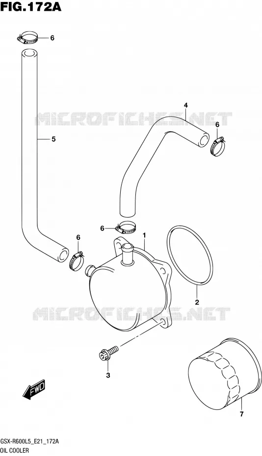 RADIATEUR D'HUILE Suzuki MOTO 600 GSX-R 2015  GSX-R600UF L5 (E21)