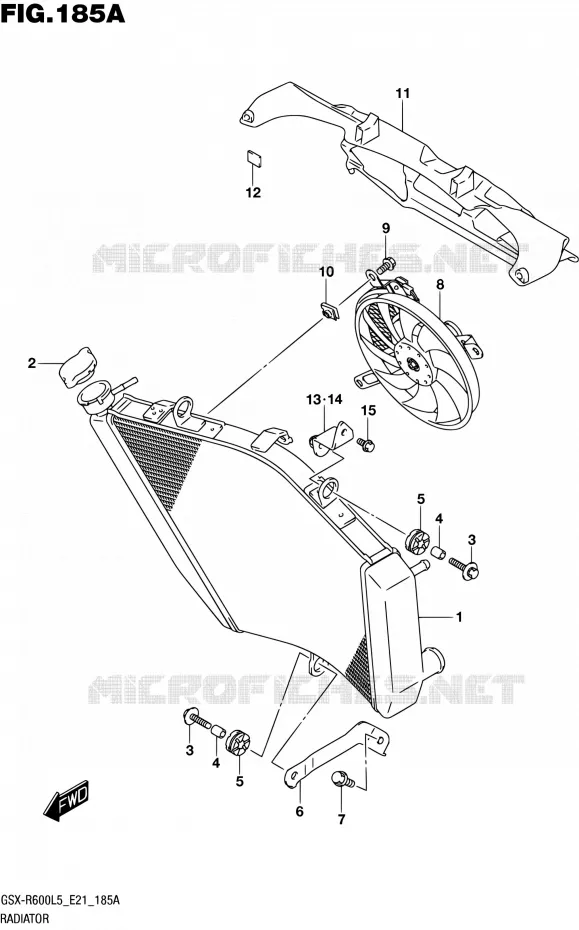 RADIATEUR Suzuki MOTO 600 GSX-R 2015  GSX-R600UF L5 (E21)