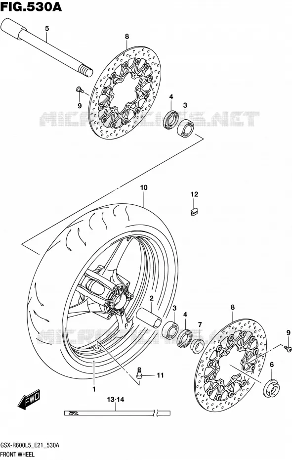 ROUE AVANT Suzuki MOTO 600 GSX-R 2015  GSX-R600UF L5 (E21)