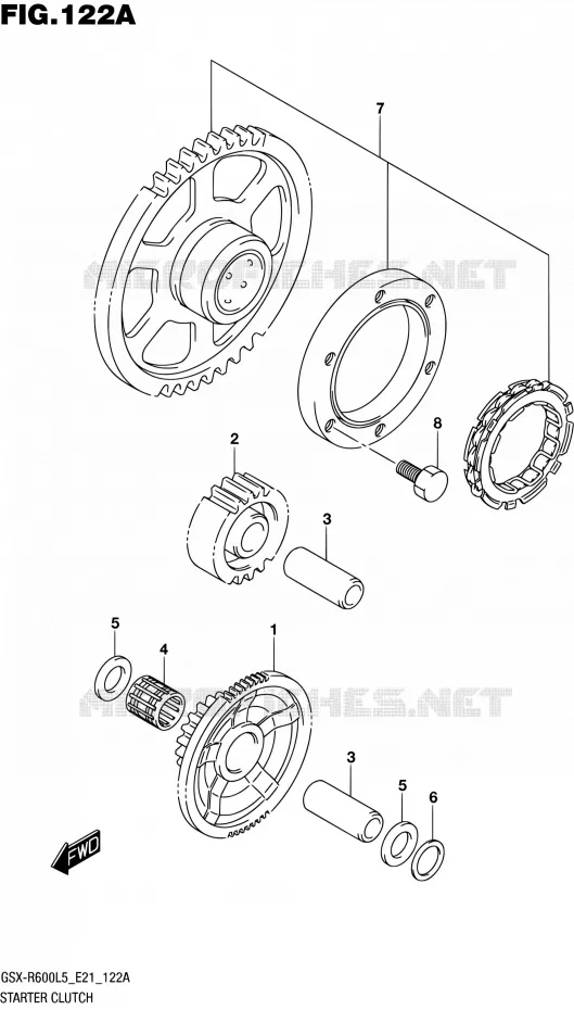 ROUE LIBRE DE DEMARREUR Suzuki MOTO 600 GSX-R 2015  GSX-R600UF L5 (E21)
