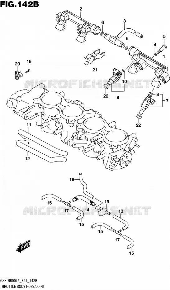 SYSTÈME D'INJECTION (GSX-R600UFL5 E21) Suzuki MOTO 600 GSX-R 2015  GSX-R600UF L5 (E21)