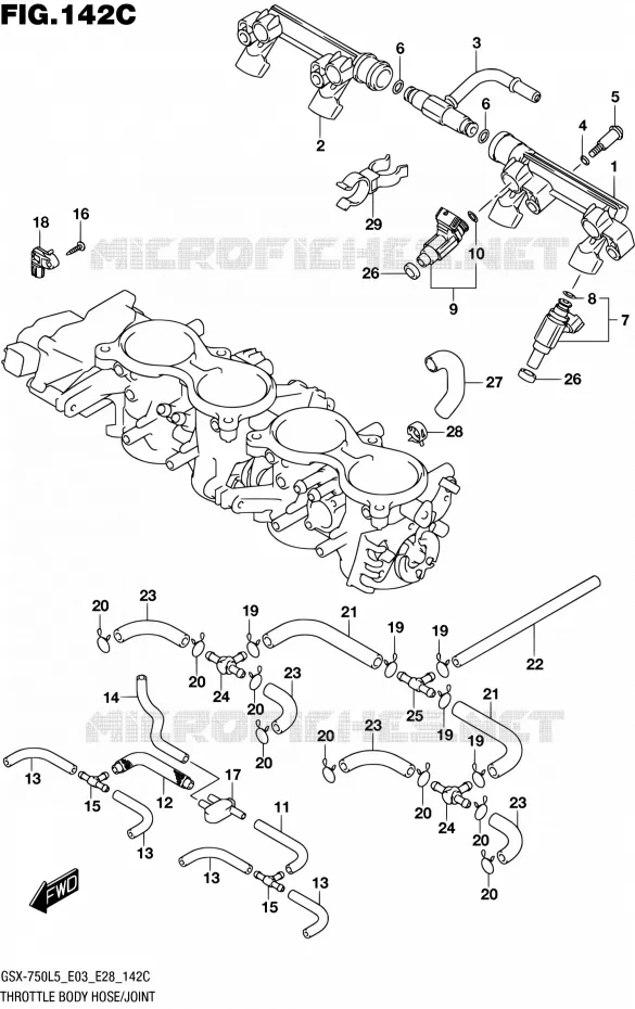 SYSTÈME D'INJECTION (GSX-R750L5 E33) Suzuki MOTO 750 GSX-R 2015  GSX-R750 L5 (E03,E28,E33)