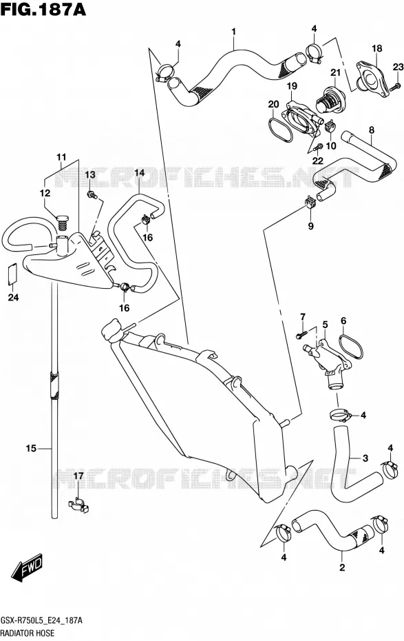 DURITE DE RADIATEUR Suzuki MOTO 750 GSX-R 2015  GSX-R750 L5 (E24)