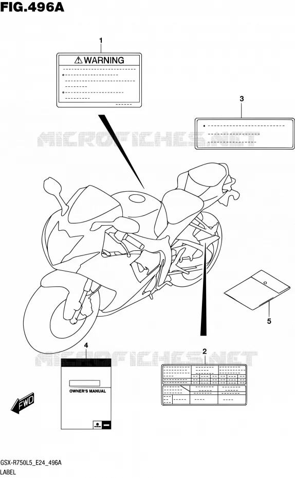 ETIQUETTE Suzuki MOTO 750 GSX-R 2015  GSX-R750 L5 (E24)