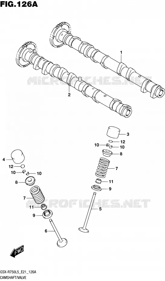 ARBRE A CAMES - VALVE Suzuki MOTO 750 GSX-R 2015  GSX-R750UF L5 (E21)