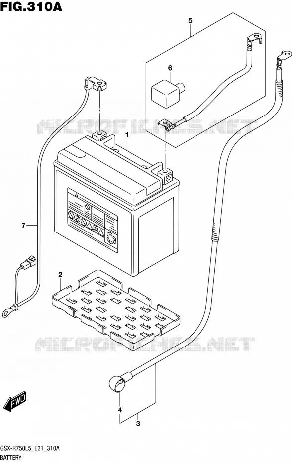BATTERIE Suzuki MOTO 750 GSX-R 2015  GSX-R750UF L5 (E21)