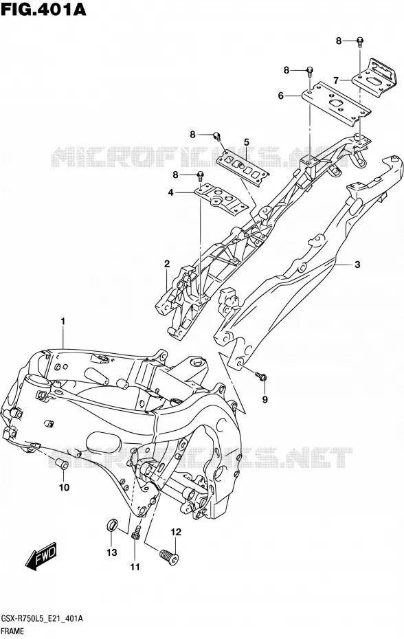 CADRE Suzuki MOTO 750 GSX-R 2015  GSX-R750UF L5 (E21)