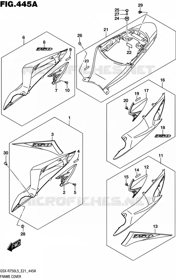 CARENAGES ARRIERE Suzuki MOTO 750 GSX-R 2015  GSX-R750UF L5 (E21)