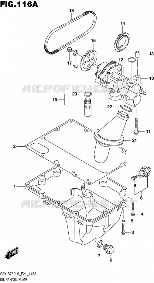 CARTER INFERIEUR - POMPE A HUILE Suzuki MOTO 750 GSX-R 2015  GSX-R750UF L5 (E21)