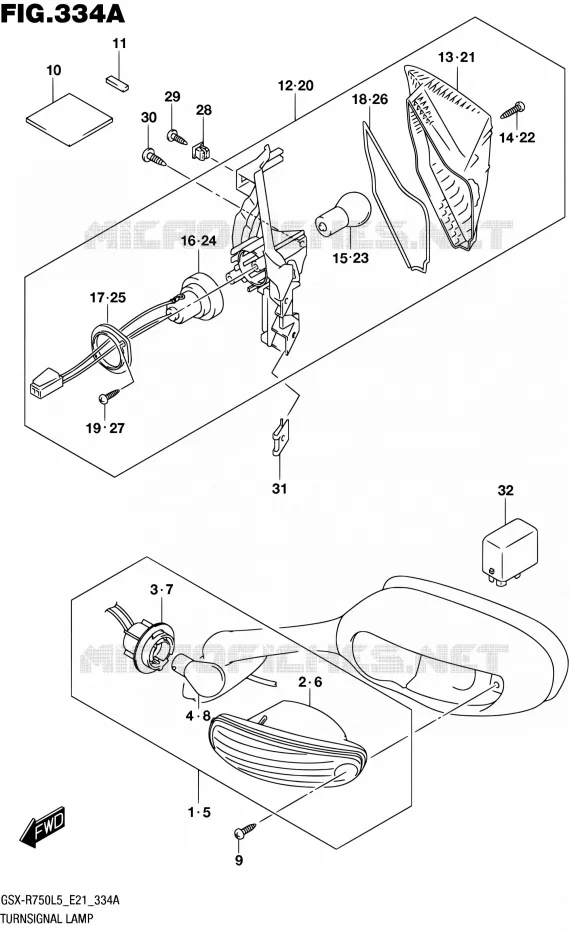 CLIGNOTANTS Suzuki MOTO 750 GSX-R 2015  GSX-R750UF L5 (E21)