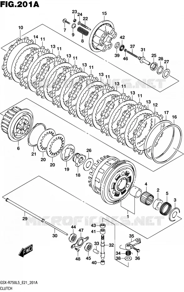 EMBRAYAGE Suzuki MOTO 750 GSX-R 2015  GSX-R750UF L5 (E21)