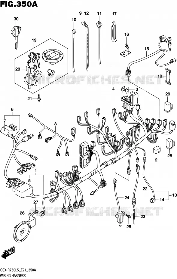 FAISCEAU ELECTRIQUE (GSX-R750L5 E21) Suzuki MOTO 750 GSX-R 2015  GSX-R750UF L5 (E21)