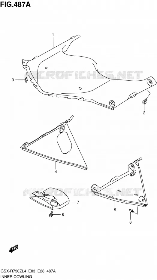 CARENAGES INTERIEURS Suzuki MOTO 750 GSX-R 2014  GSX-R750Z L4 (E03,E28,E33)