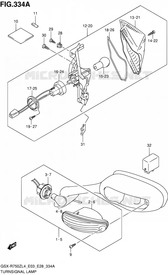 CLIGNOTANTS Suzuki MOTO 750 GSX-R 2014  GSX-R750Z L4 (E03,E28,E33)