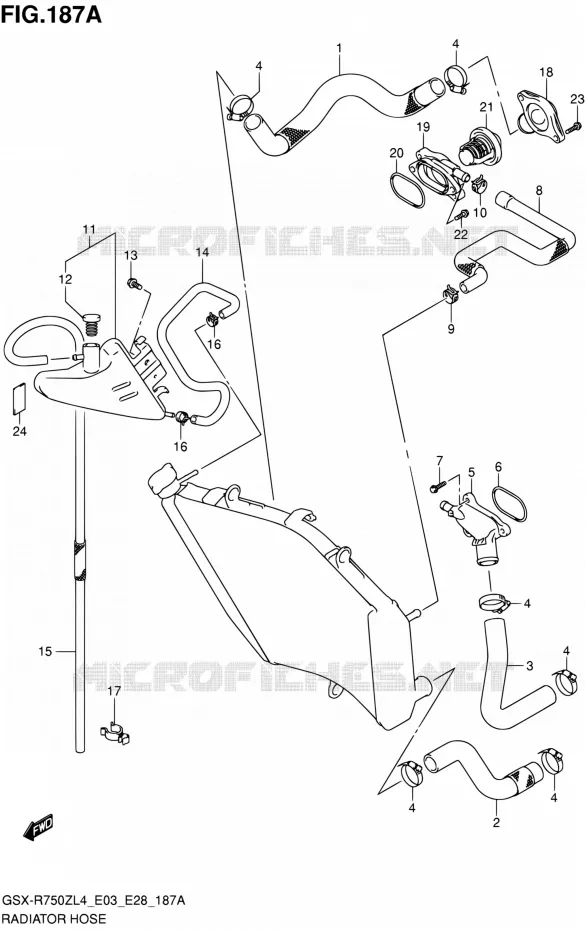DURITE DE RADIATEUR Suzuki MOTO 750 GSX-R 2014  GSX-R750Z L4 (E03,E28,E33)
