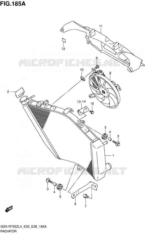 RADIATEUR Suzuki MOTO 750 GSX-R 2014  GSX-R750Z L4 (E03,E28,E33)