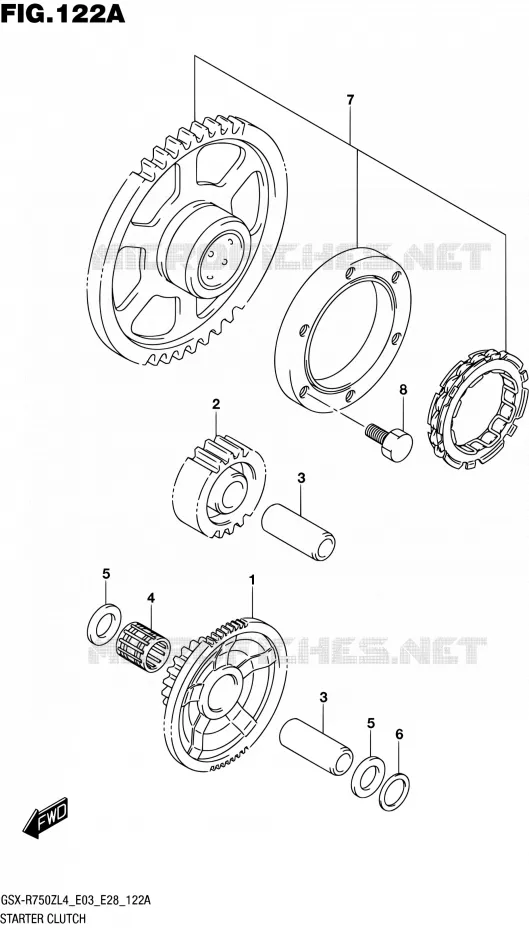 ROUE LIBRE DE DEMARREUR Suzuki MOTO 750 GSX-R 2014  GSX-R750Z L4 (E03,E28,E33)