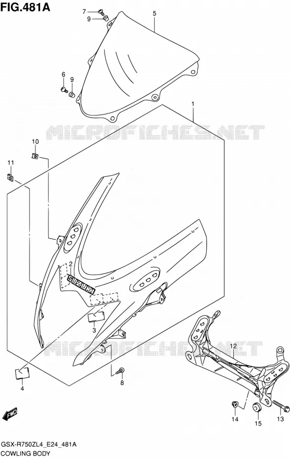 CARENAGES - ETIQUETTES Suzuki MOTO 750 GSX-R 2014  GSX-R750Z L4 (E24)