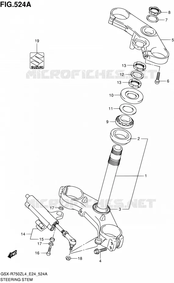 COLONNE DE DIRECTION Suzuki MOTO 750 GSX-R 2014  GSX-R750Z L4 (E24)